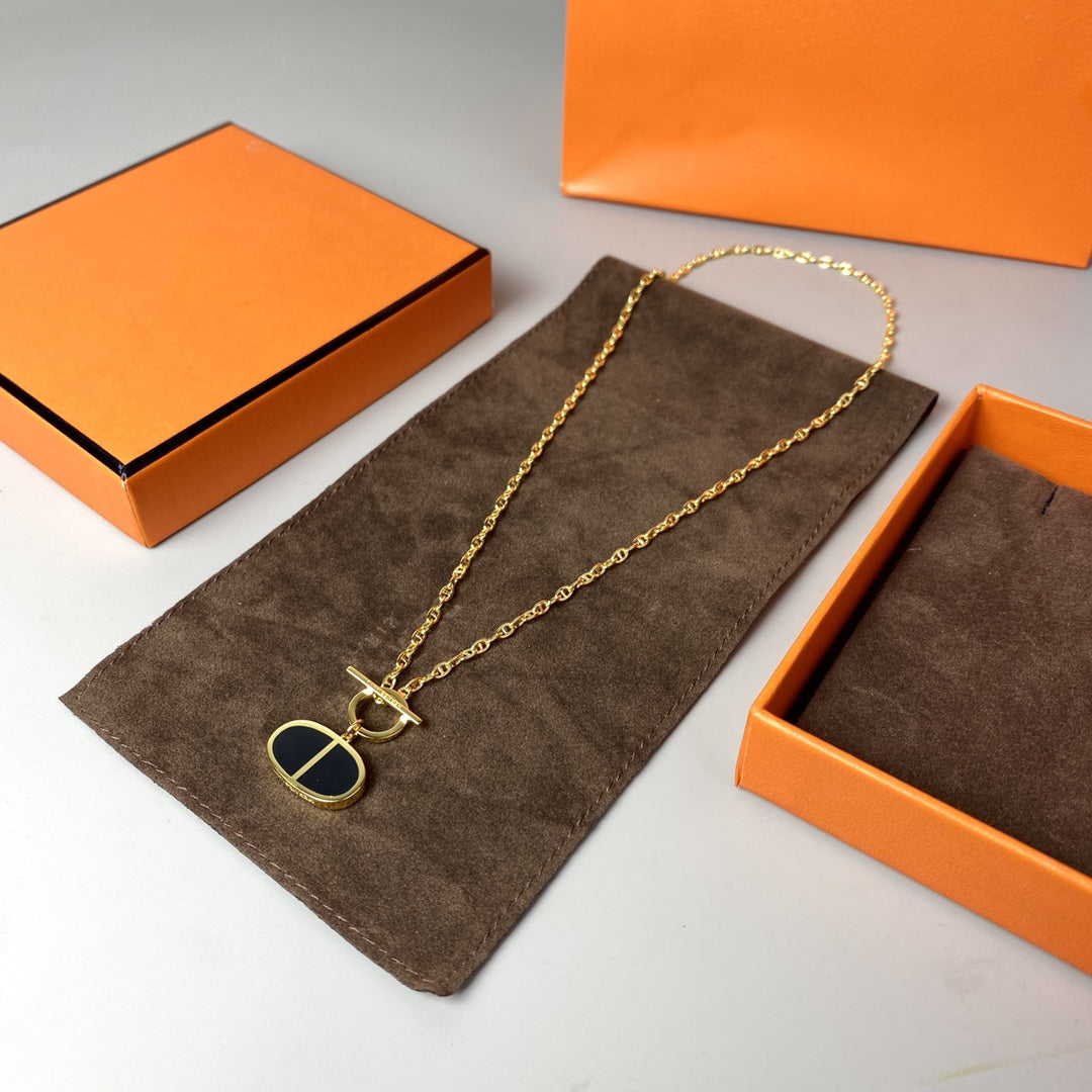 [moco jewelrys]CHAINE VERSO BLACK CERAMIC NECKLACE