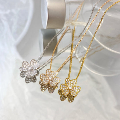 [moco jewelrys]FLOWER DIAMOND NECKLACE