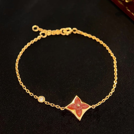 [moco jewelrys]COLOR STAR CARNELIAN PINK GOLD DIAMOND BRACELET