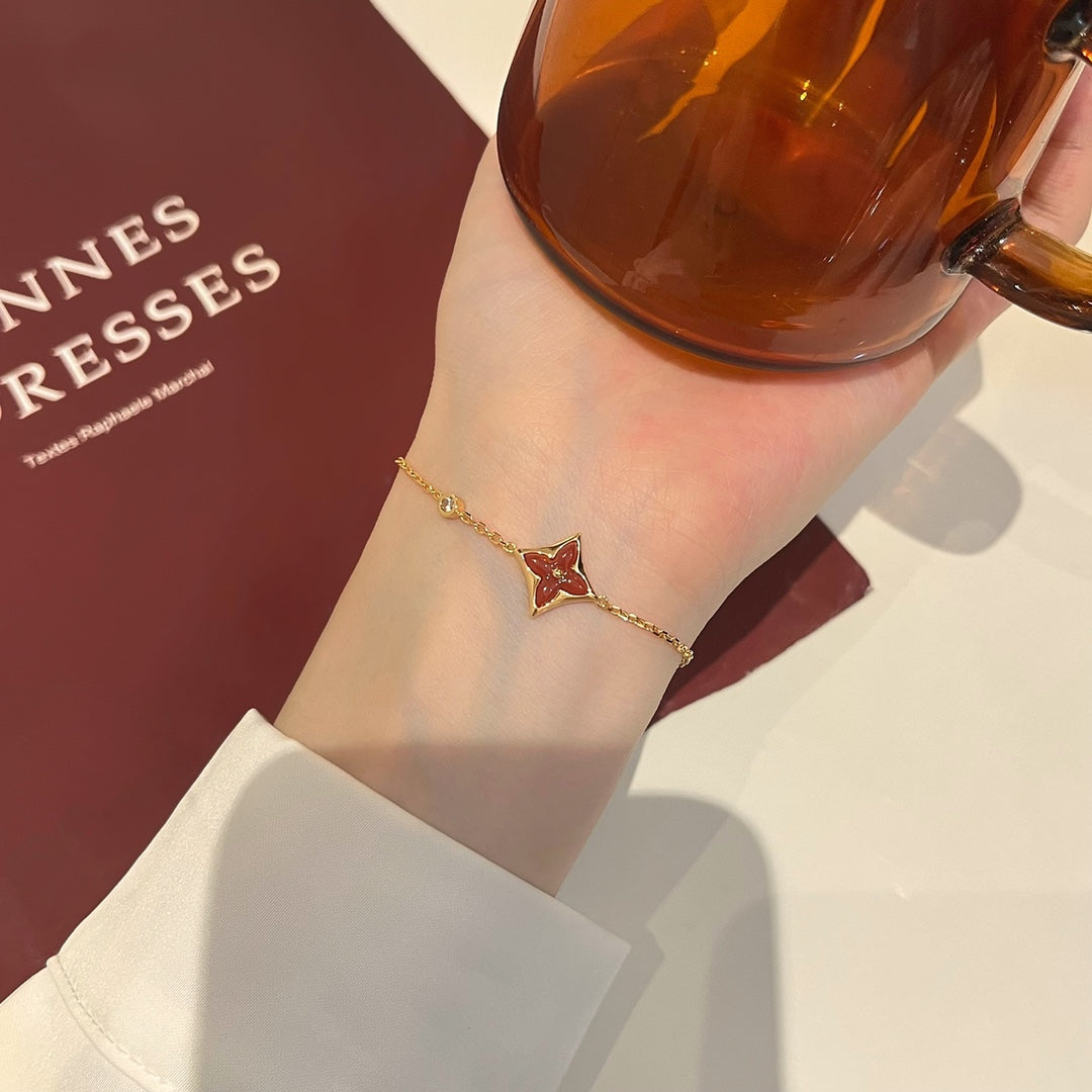 [moco jewelrys]COLOR STAR CARNELIAN PINK GOLD DIAMOND BRACELET