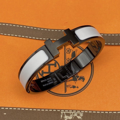 [moco jewelrys]H BRACELET 12MM BLACK WHITE CERAMIC