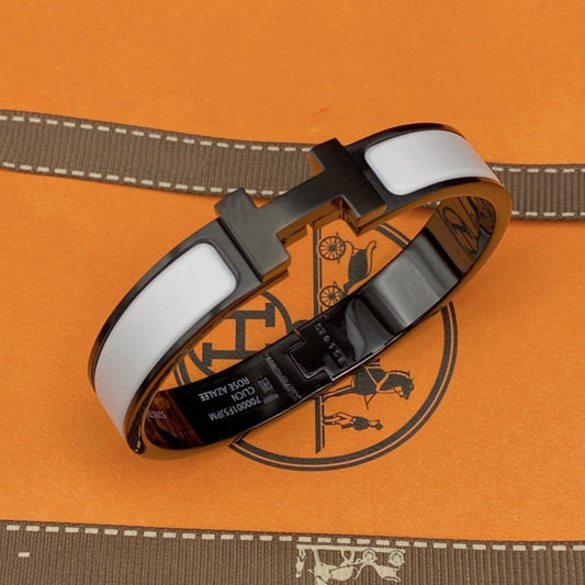 [moco jewelrys]H BRACELET 12MM BLACK WHITE CERAMIC