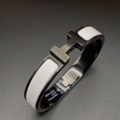 [moco jewelrys]H BRACELET 12MM BLACK WHITE CERAMIC