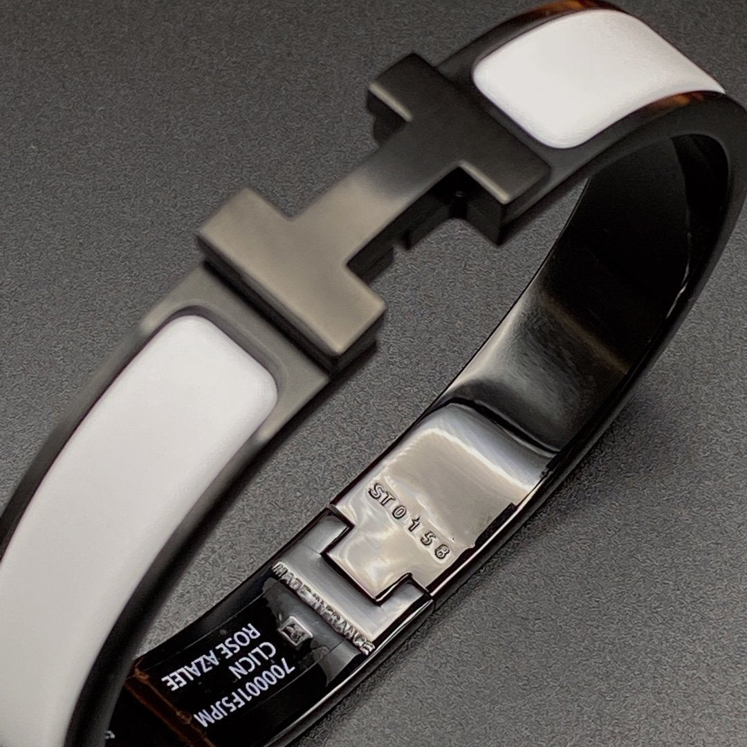 [moco jewelrys]H BRACELET 12MM BLACK WHITE CERAMIC