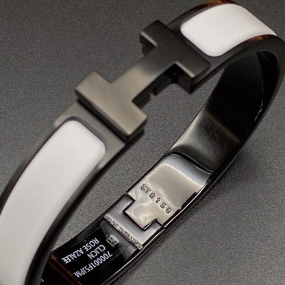 [moco jewelrys]H BRACELET 12MM BLACK WHITE CERAMIC