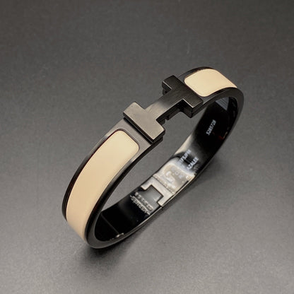 [moco jewelrys]H BRACELET 12MM BLACK BEIGE CERAMIC