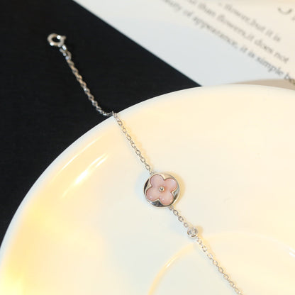 [moco jewelrys]SUN MOTIF PINK MOP SILVER BRACELET
