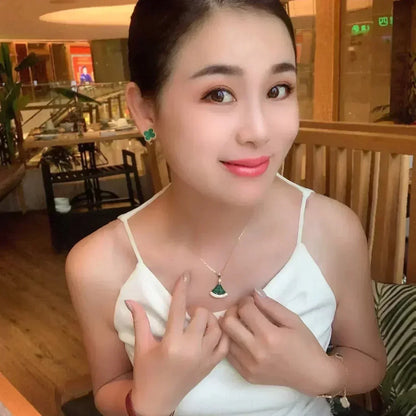 [moco jewelrys]CLOVER MEDIUM 1 MOTIFS MALACHITE  EARRINGS