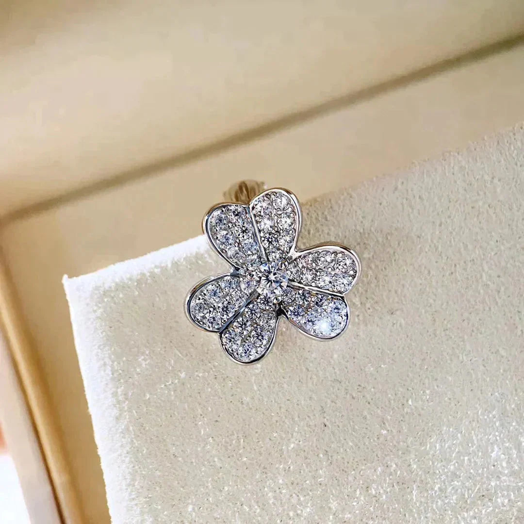 [moco jewelrys]CLOVER COMOS DIAMOND EARRINGS SILVER