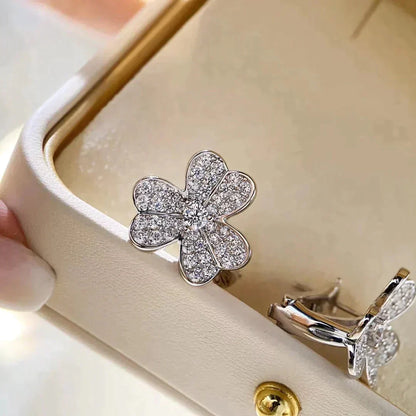 [moco jewelrys]CLOVER COMOS DIAMOND EARRINGS SILVER