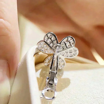 [moco jewelrys]CLOVER COMOS DIAMOND EARRINGS SILVER