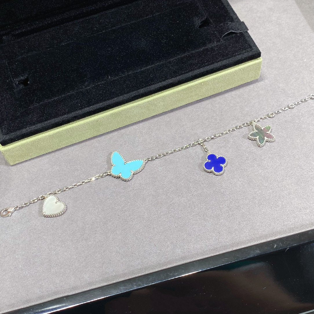 [moco jewelrys]LUCKY SPRING SILVER BRACELET 4 MOTIF