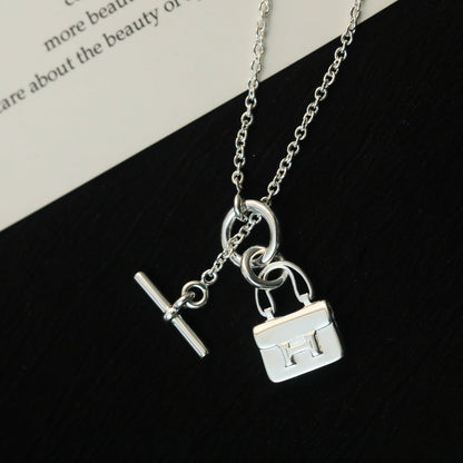 [moco jewelrys]POP H PEDANT SILVER NECKLACE