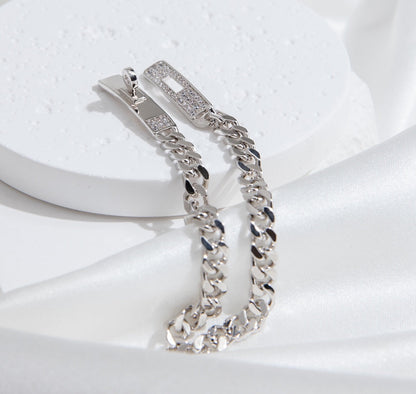 [moco jewelrys]KELLY CHAIN SILVER DIAMOND BRACELET