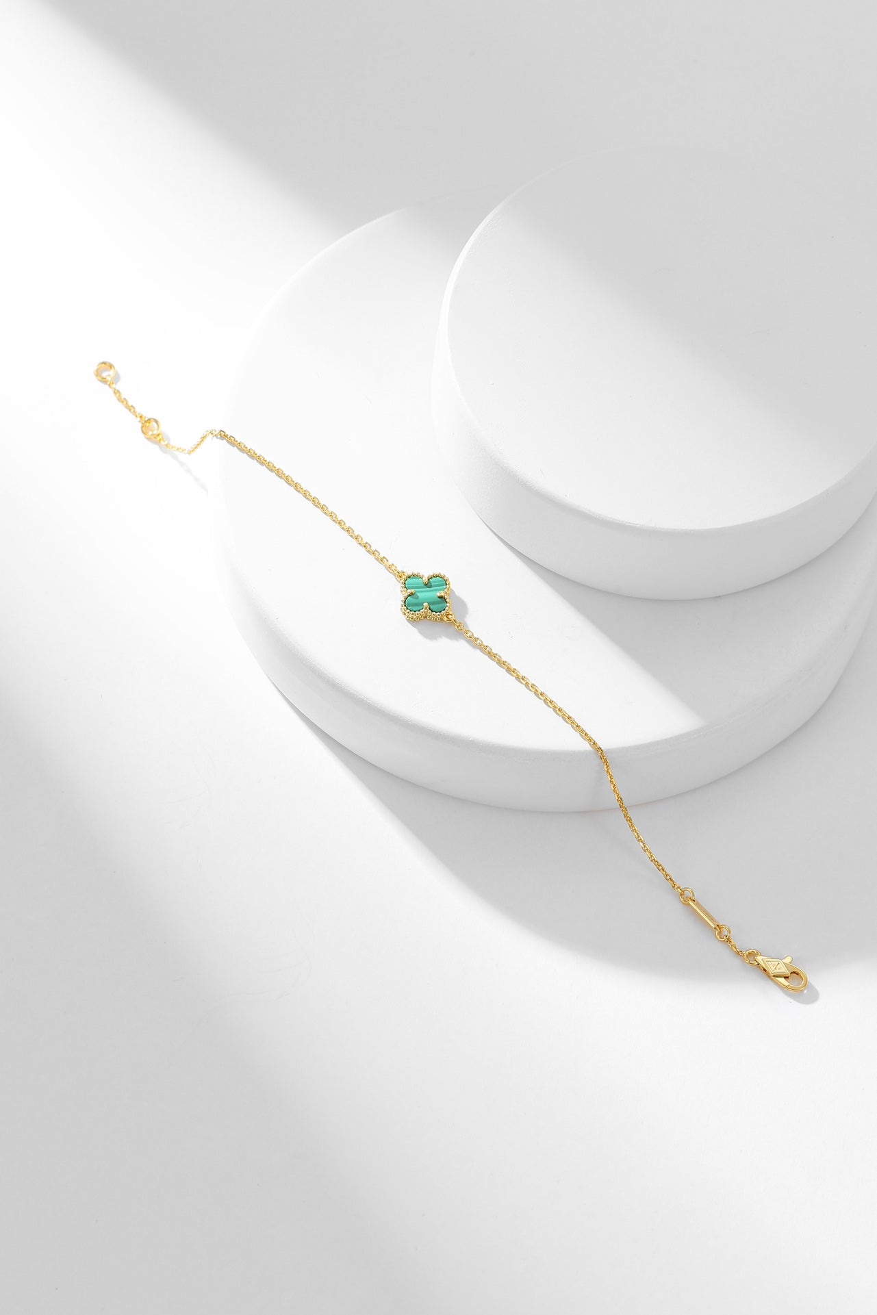 [moco jewelrys]CLOVER BRACELET MALACHITE 1 MOTIF