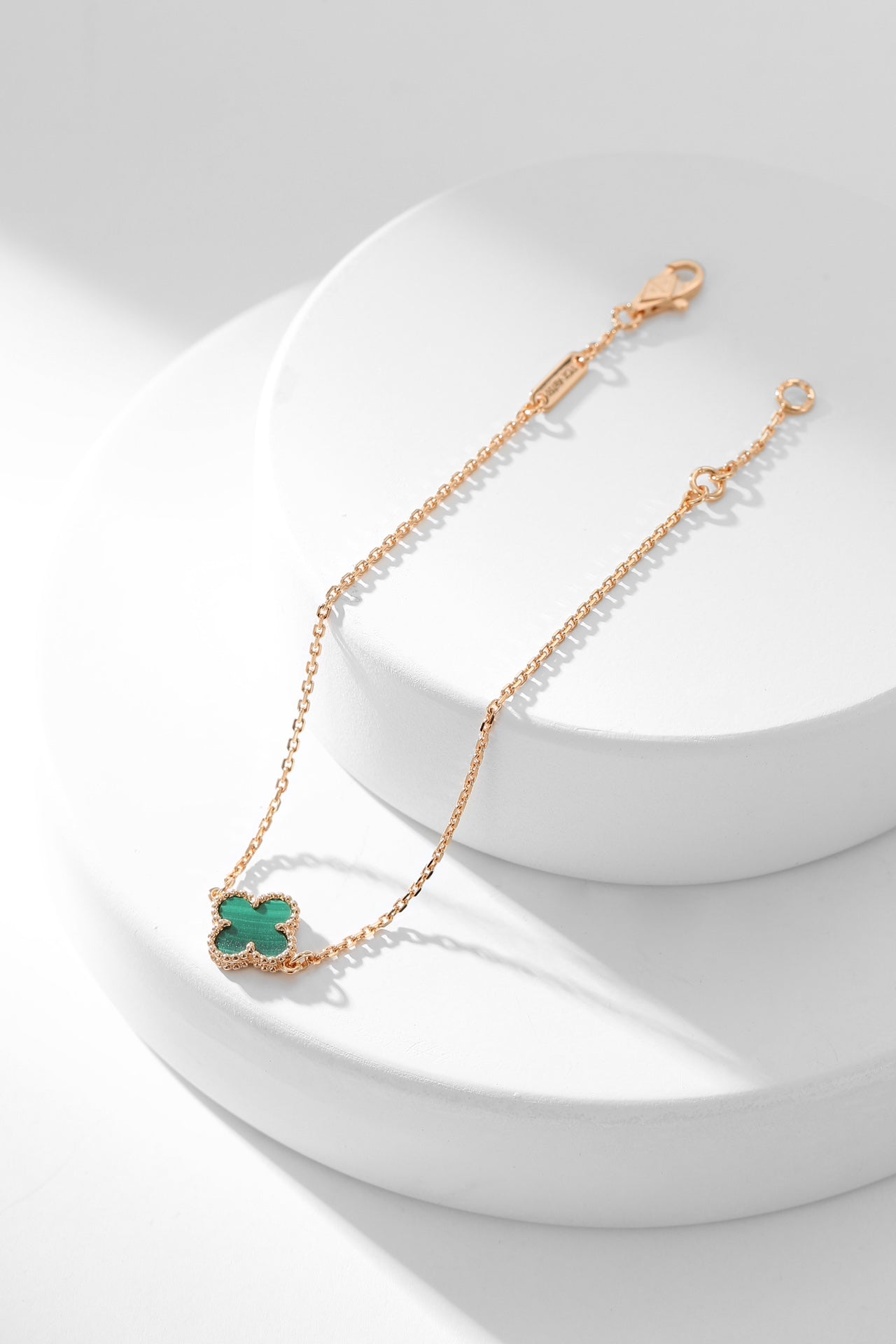 [moco jewelrys]CLOVER BRACELET MALACHITE 1 MOTIF