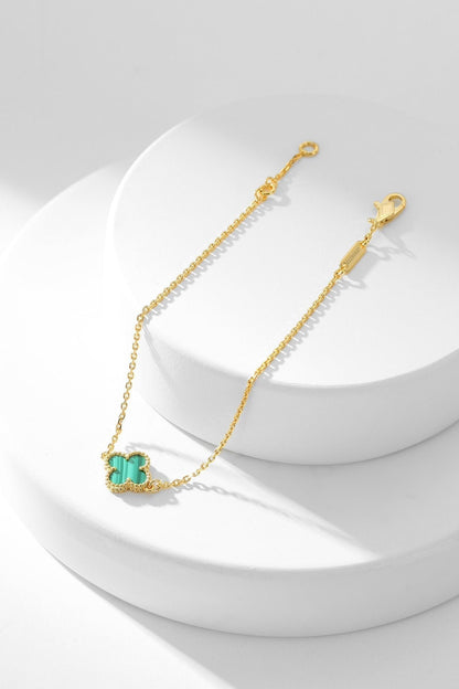 [moco jewelrys]CLOVER BRACELET MALACHITE 1 MOTIF