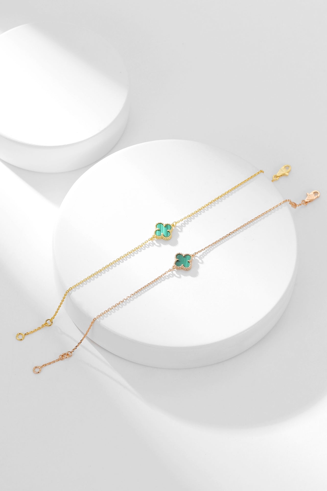 [moco jewelrys]CLOVER BRACELET MALACHITE 1 MOTIF