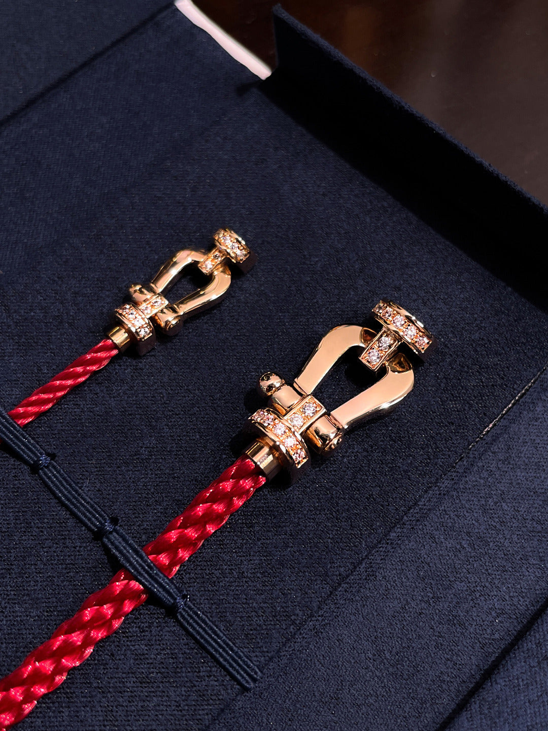 [moco jewelrys]FORCE 10 HALF DIAMOND PINK GOLD RED CORDERI LARGE AND MEDIUM MODEL