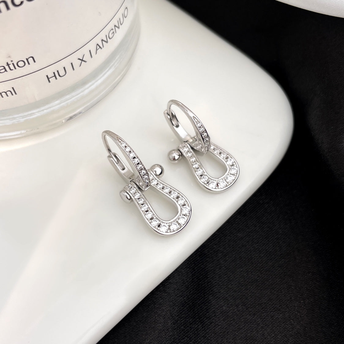 [moco jewelrys]FORCE 10 FULL DIAMOND DROP EARRINGS MEDIUM MODEL