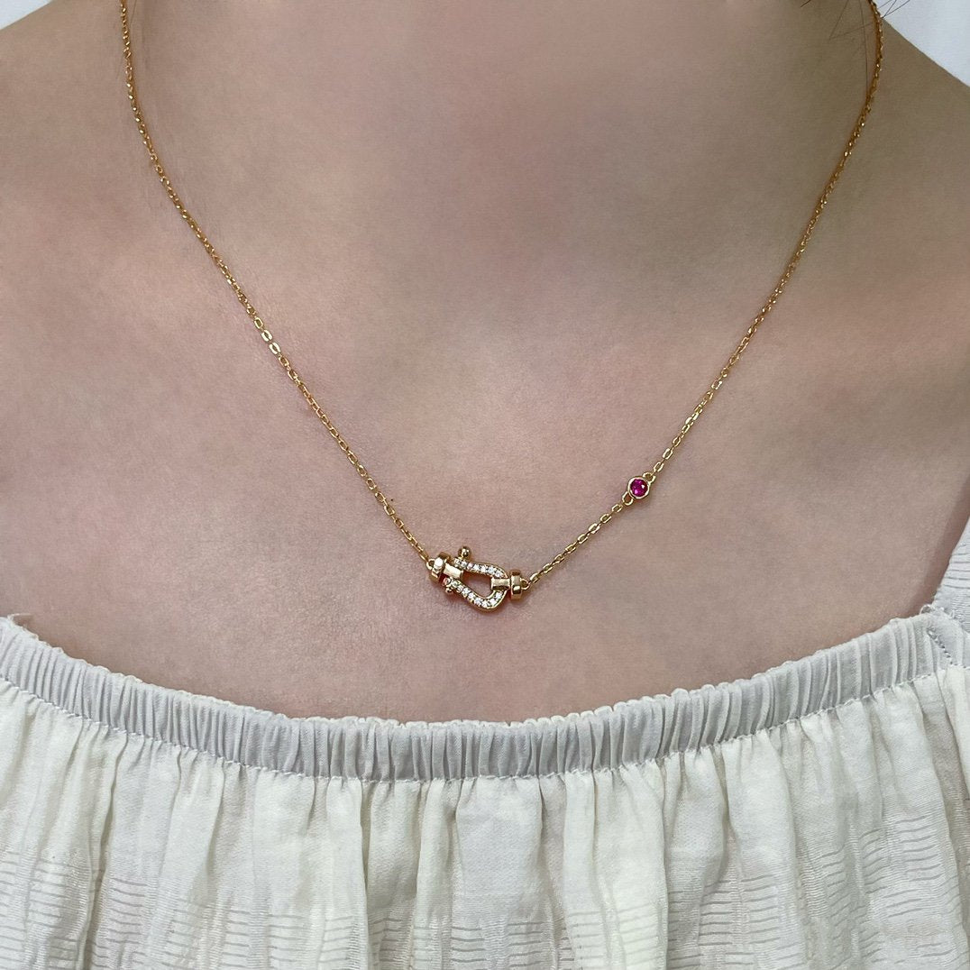 [moco jewelrys]FORCE 10 DIAMOND PINK GOLD NECKLACE