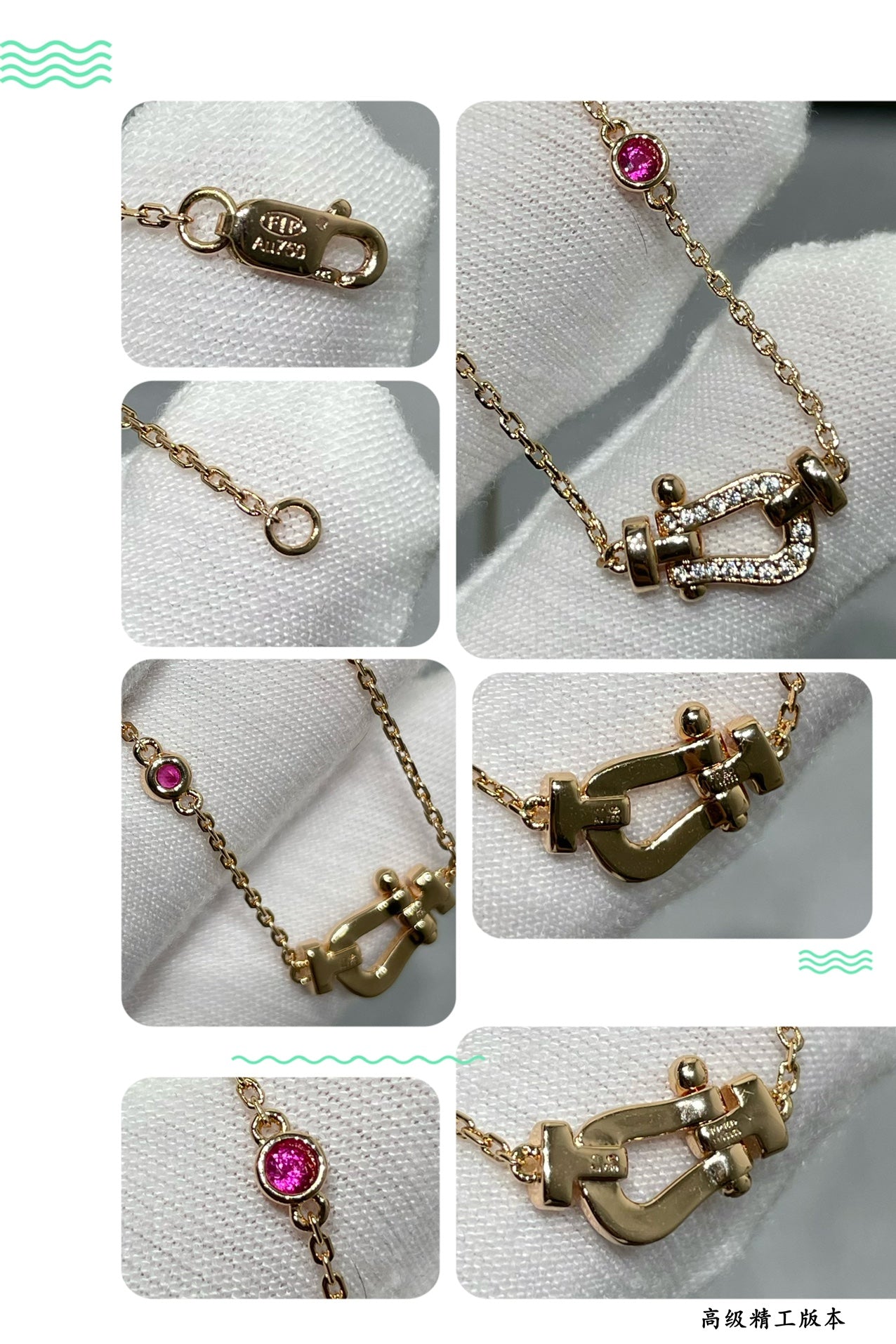[moco jewelrys]FORCE 10 DIAMOND PINK GOLD NECKLACE