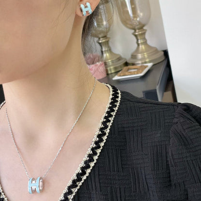 [moco jewelrys]POP H SKY BLUE NECKLACE