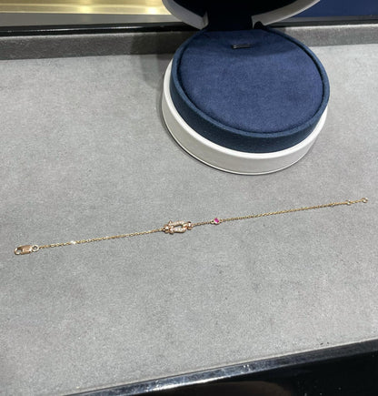 [moco jewelrys]FORCE 10 DIAMOND CHAIN LINK PINK GOLD BRACELET