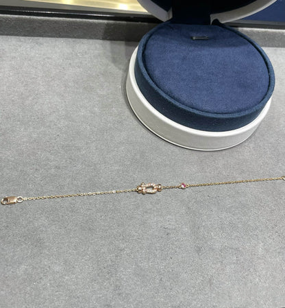 [moco jewelrys]FORCE 10 DIAMOND CHAIN LINK PINK GOLD BRACELET