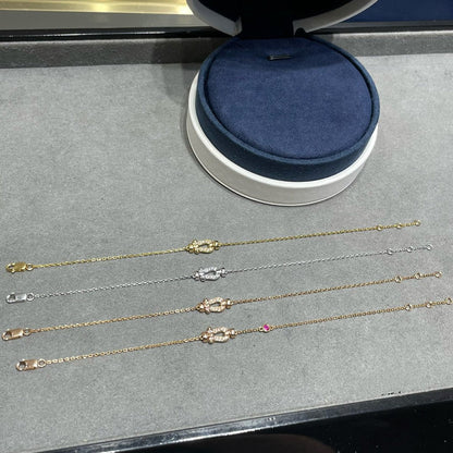 [moco jewelrys]FORCE 10 DIAMOND CHAIN LINK PINK GOLD BRACELET