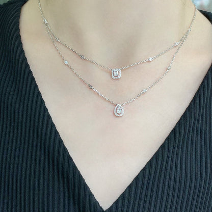 [moco jewelrys ]MY TWIN 2 ROW DIAMOND NECKLACE