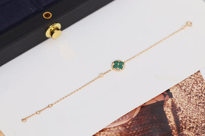 [moco jewelrys]STAR AND SUN 4 MOTIF PINK GOLD MALACHITE BRACELET