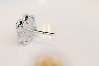 [moco jewelrys]CLOVER MINI TURQUOISE SILVER STUD EARRINGS