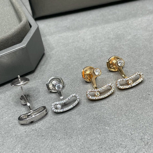 [moco jewelrys ]MOVE UNO PINK GOLD DIAMOND EARRINGS