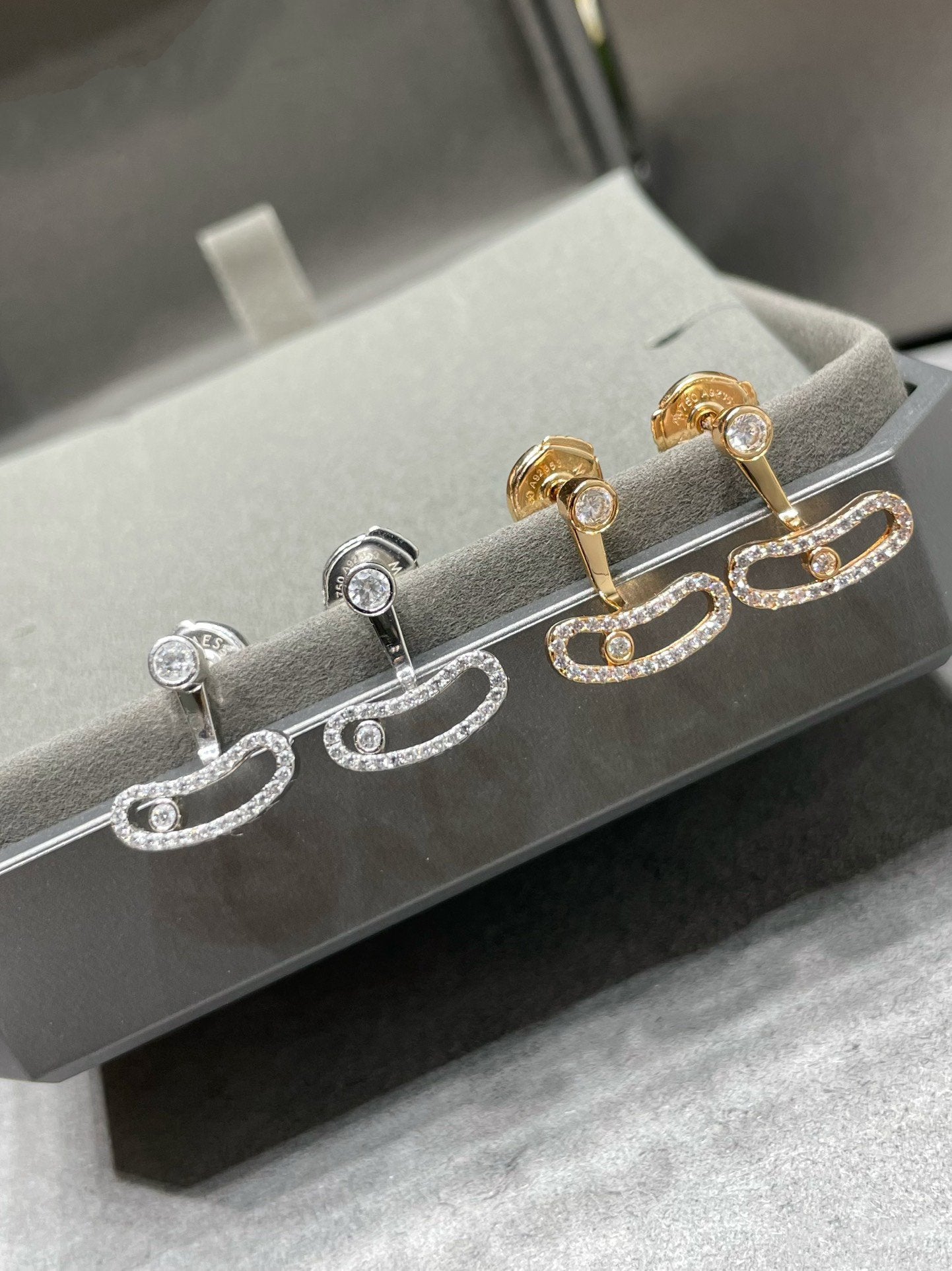 [moco jewelrys ]MOVE UNO PINK GOLD DIAMOND EARRINGS