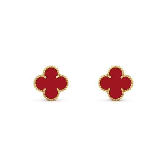 [moco jewelrys]CLOVER MINI 9.5MM CARNELIAN EARRINGS