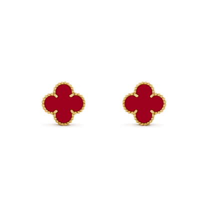 [moco jewelrys]CLOVER MEDIUM 1 MOTIFS CARNELIAN  EARRINGS