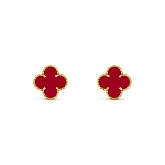 [moco jewelrys]CLOVER MEDIUM 1 MOTIFS CARNELIAN  EARRINGS