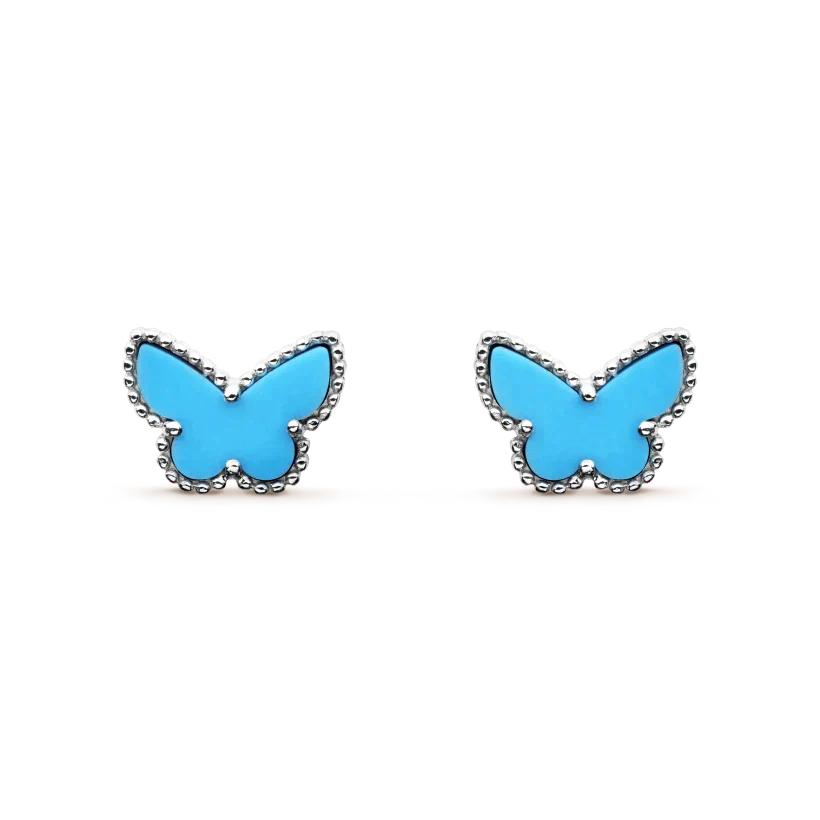 [moco jewelrys]BUTTERFLY TURQUOISE EARRINGS SILVER