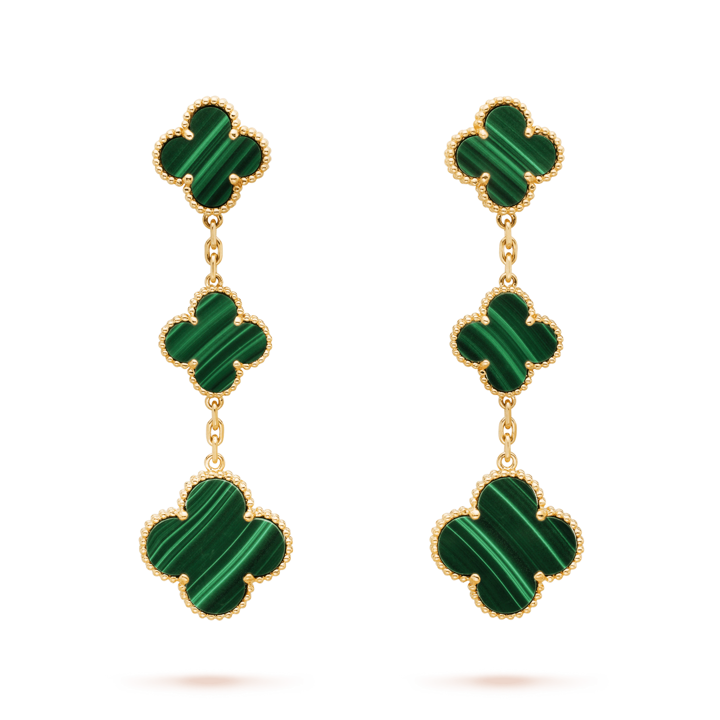 [moco jewelrys]CLOVER MALACHITE 3 MOTIFS GOLD