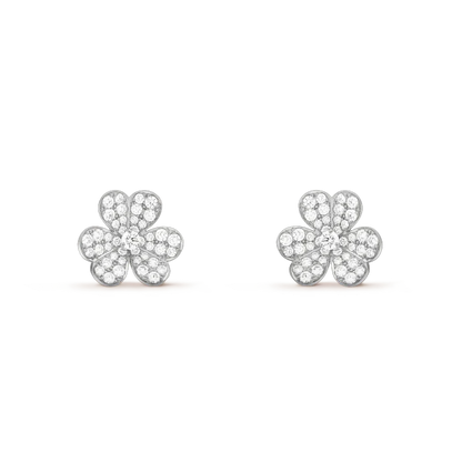 [moco jewelrys]CLOVER COMOS DIAMOND EARRINGS SILVER
