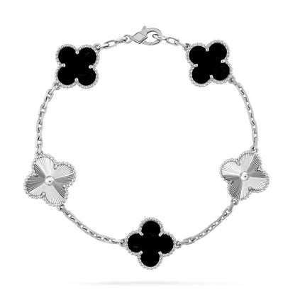 [Moco jewelrys] CLOVER 5 MOTIF ONYXS BRACELET COLLECTION