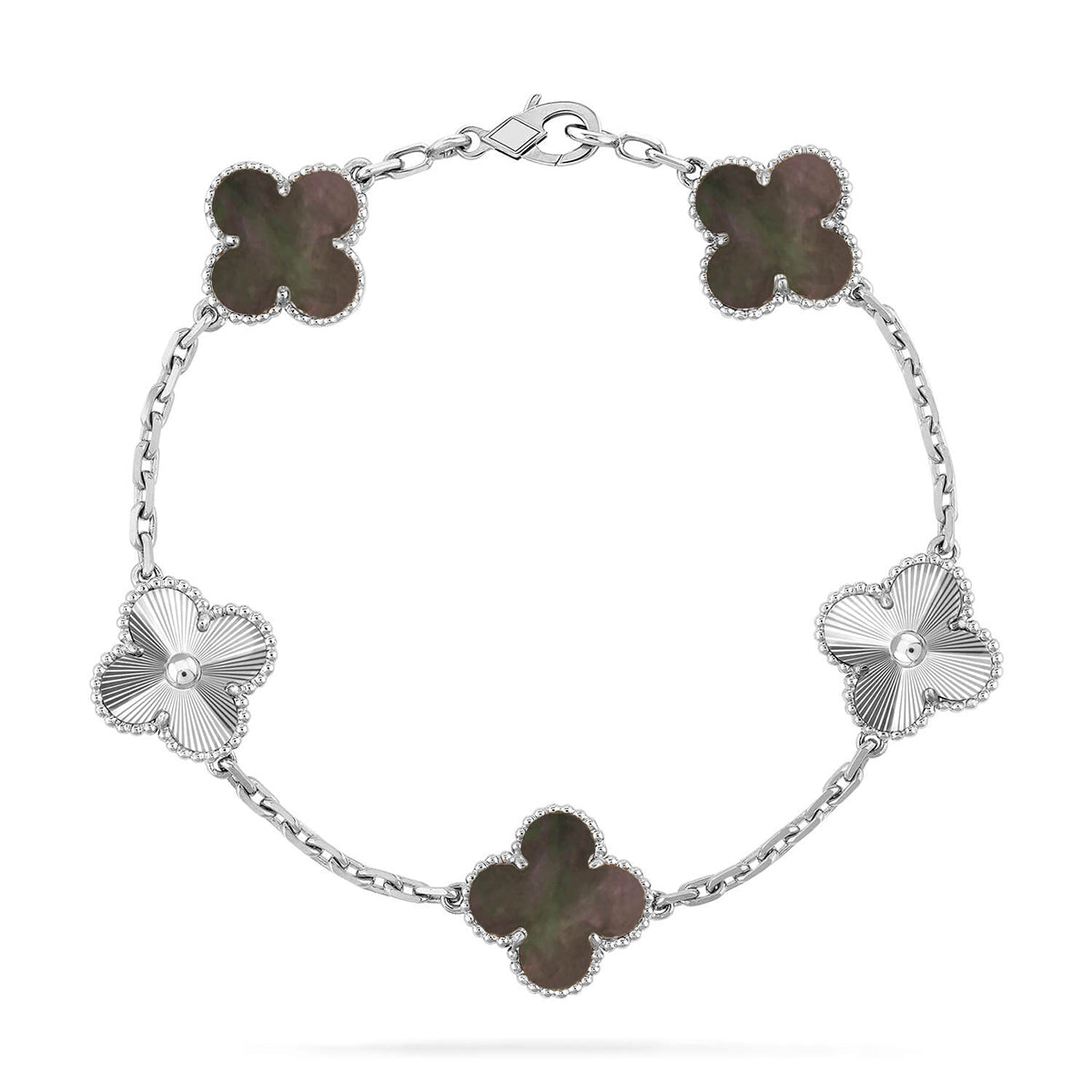 [Moco jewelrys] CLOVER 5 MOTIF GRAY MOP BRACELET COLLECTION