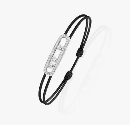 [moco jewelrys ]MK Care(s) pink cord pavé bracelet
