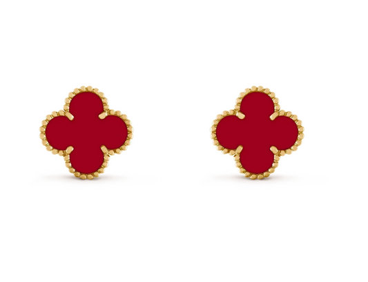 [Moco ] CLOVER 20MM RED AGATE EARRINGS