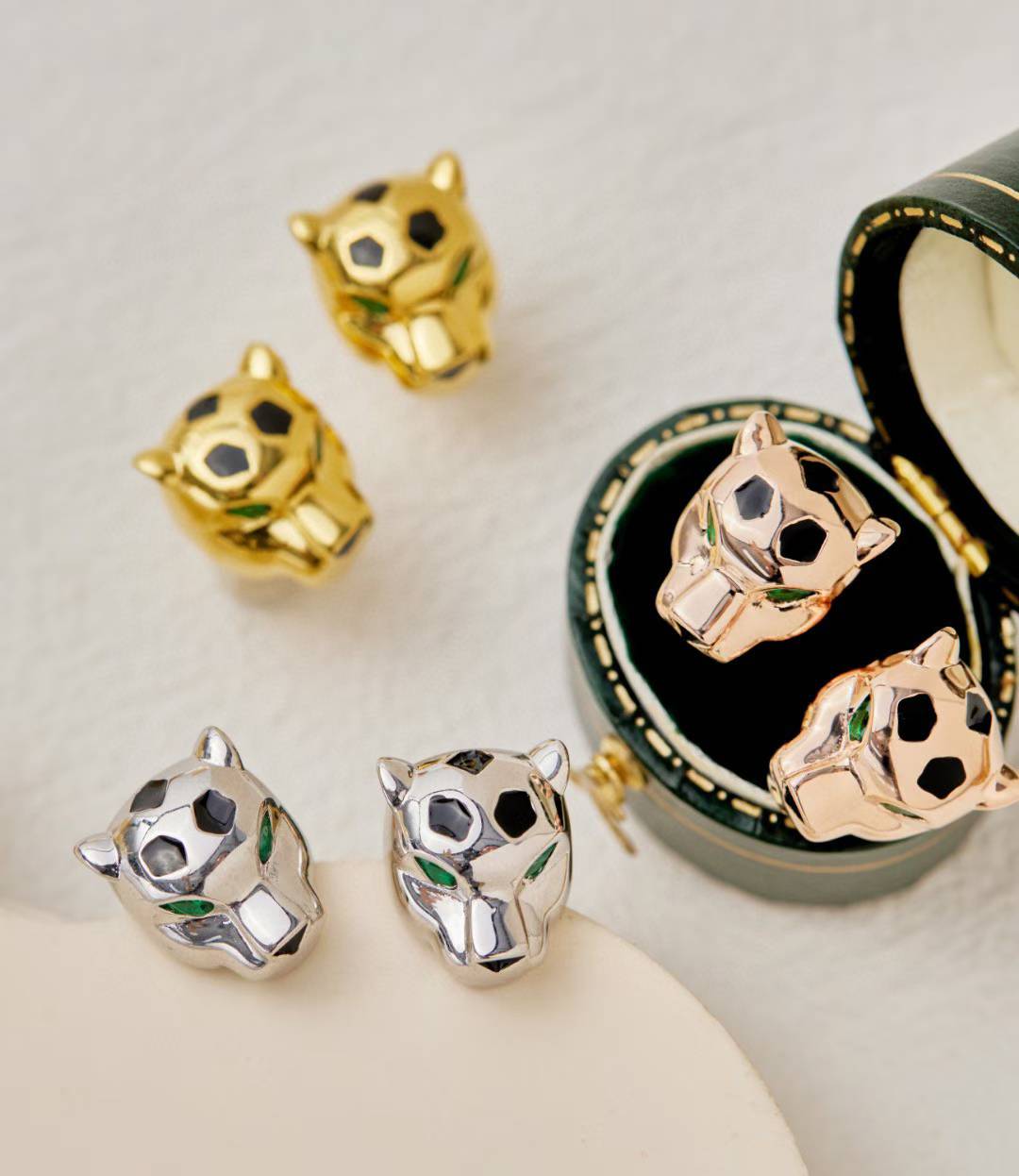 [moco jewelrys]CHRRTAH-PRINT STUD EARRINGS, THREE COLORS