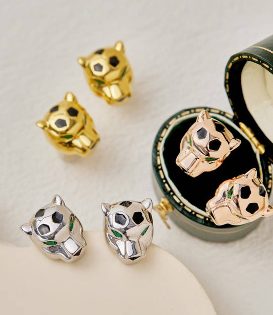 [moco jewelrys]CHRRTAH-PRINT STUD EARRINGS, THREE COLORS
