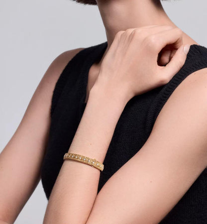 [moco jewelrys]2026 WOVEN-PATTERN BRACELET SET WITH FULL DIAMOND INLAY THREE-COLORS