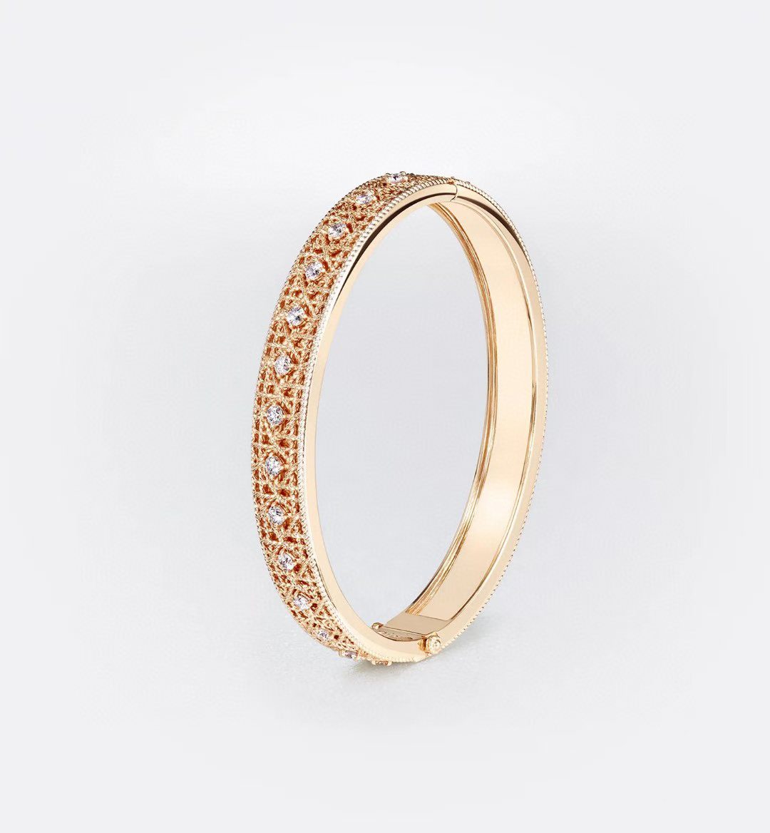 [moco jewelrys]2026 WOVEN-PATTERN BRACELET SET WITH FULL DIAMOND INLAY THREE-COLORS