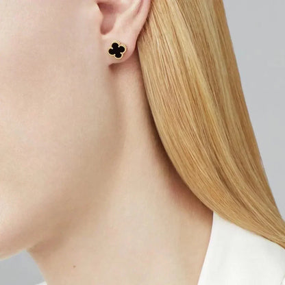 [moco jewelrys]CLOVER MINI 9.5MM BLACK MOP EARRINGS